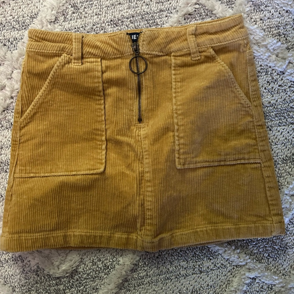 Blue Spice Mustard Corduroy Skirt